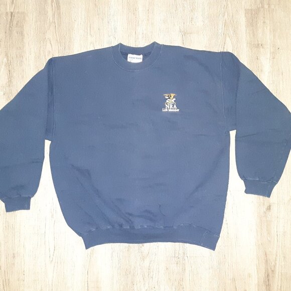 NRA Life Member Sweatshirt *Dark Blue * Eagle * Long Sleeve * Roomy Sz L (or XL) - Picture 4 of 10